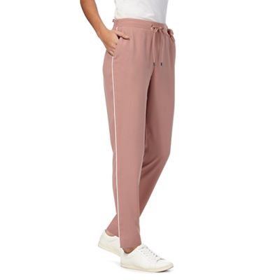 Pale pink piped slim trousers